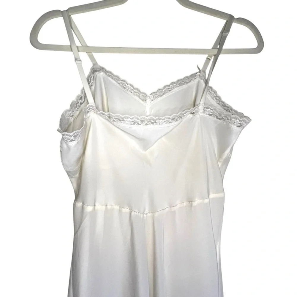 Vintage Maxi Slip Dress With Lace Trim Size 34 Medium - Picture 5 of 11